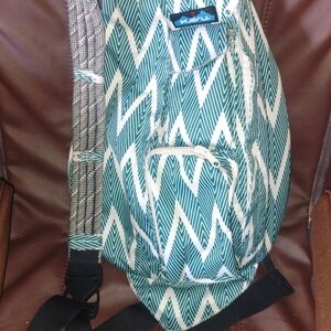 Kavu Teal and White Patterned Backpack